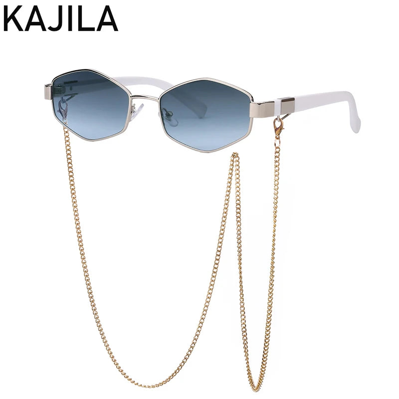 Gafas de Sol ✨Premium para Mujer 💎 – Diseño Hexagonal, Estilo Fashion de Lujo y Cadena Elegante