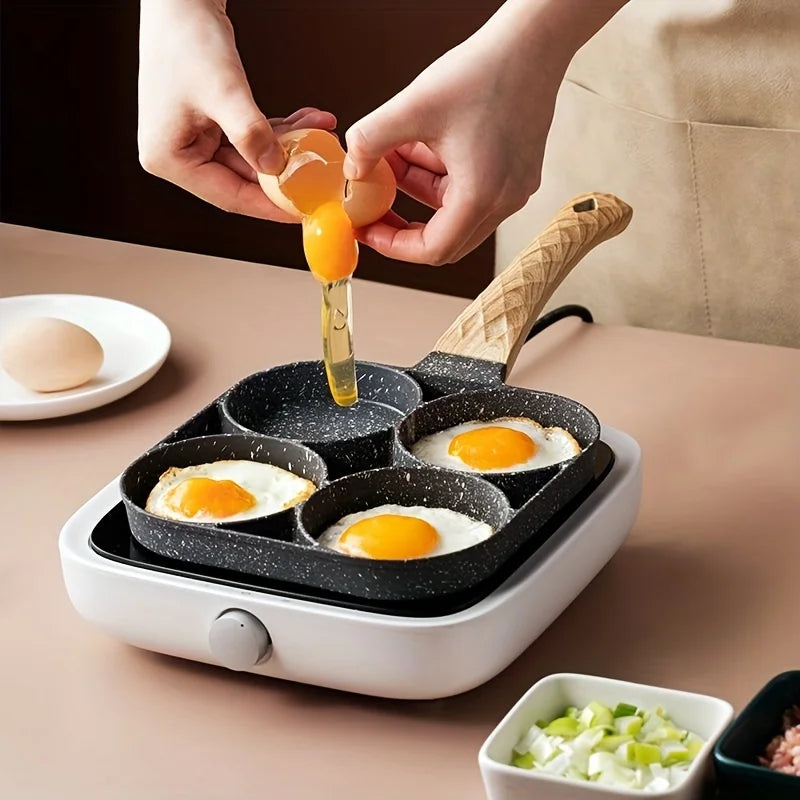 🍔🥞 Sartén Antiadherente 4 en 1 – ¡Prepara cuatro delicias al mismo tiempo!🌞