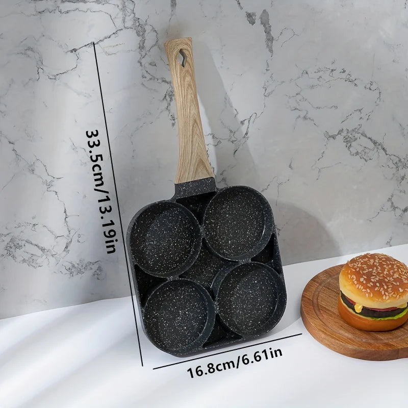 🍔🥞 Sartén Antiadherente 4 en 1 – ¡Prepara cuatro delicias al mismo tiempo!🌞