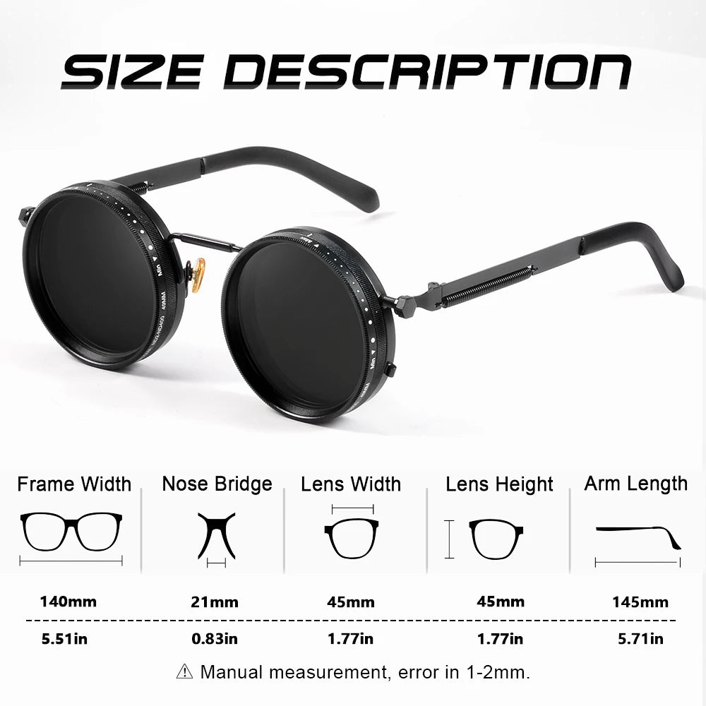 Gafas de Sol  Retro Punk🌞 – Lentes Polarizadas con Atenuación Variable y Protección Hombre-Mujer 👨👩