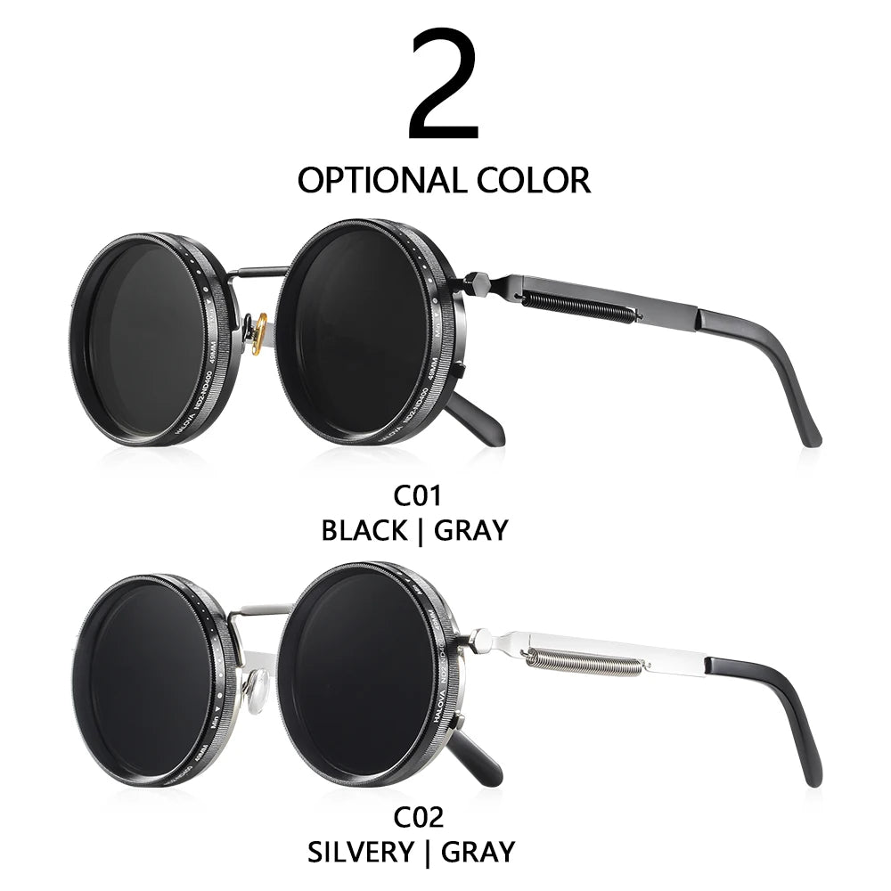 Gafas de Sol  Retro Punk🌞 – Lentes Polarizadas con Atenuación Variable y Protección Hombre-Mujer 👨👩