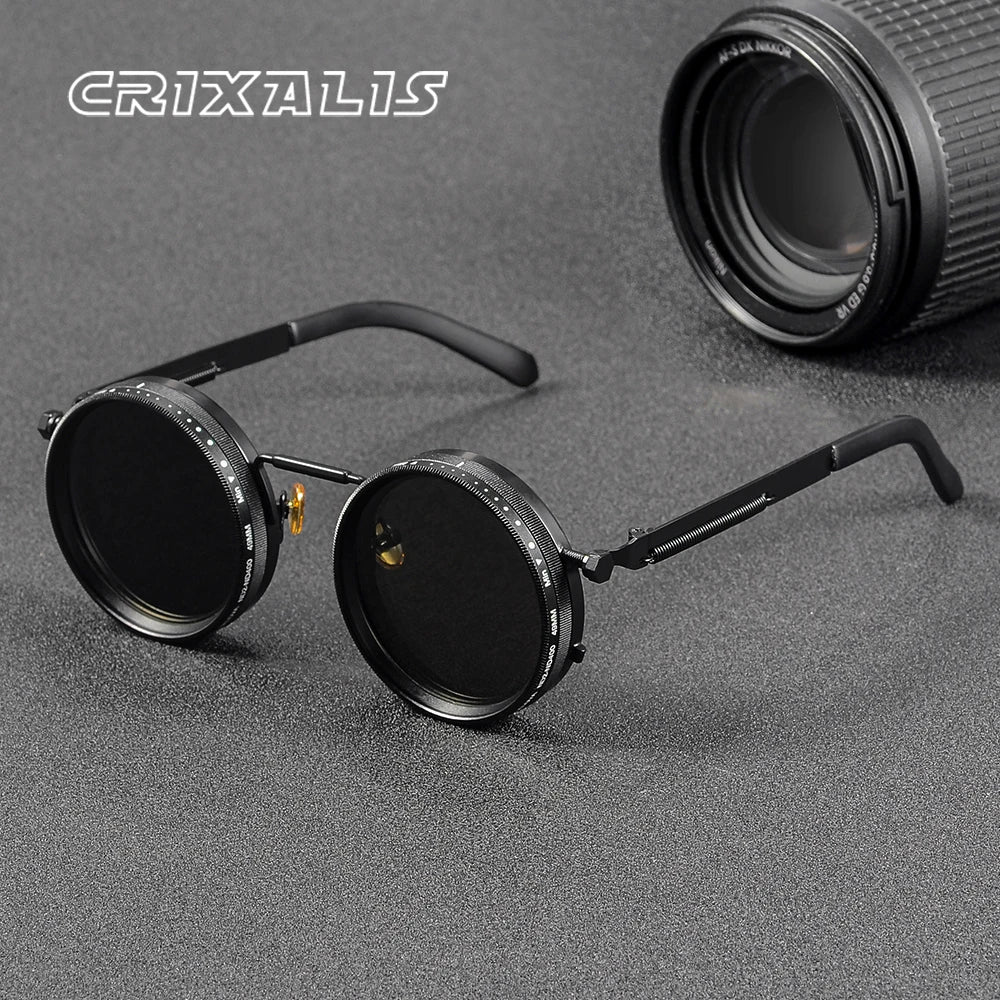 Gafas de Sol  Retro Punk🌞 – Lentes Polarizadas con Atenuación Variable y Protección Hombre-Mujer 👨👩
